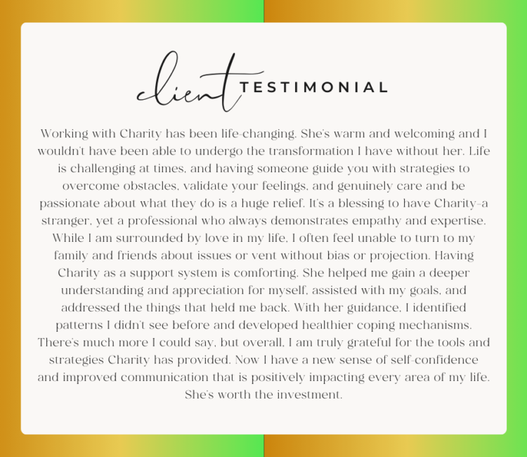 client testimonial that describes experience with coach as being positive. Client felt supported and was able to accomplish their goals.